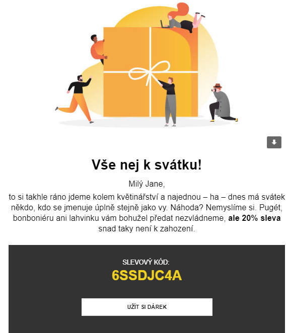 Příklady originálních e-mailů